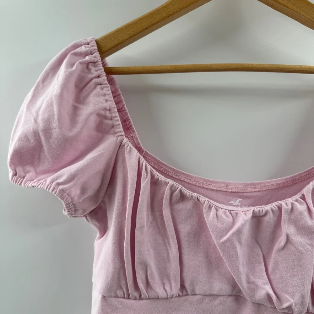 Hollister Light Pink Puffed Short Sleeve Top – Size Medium - Picture 2 of 7